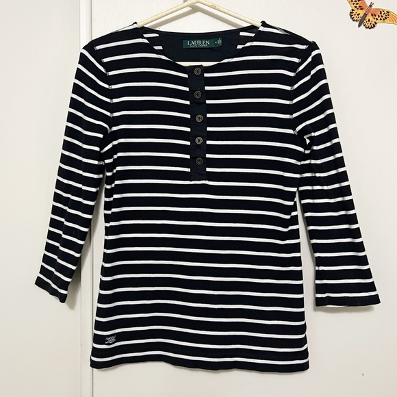 Lauren Ralph Lauren Tops - LRL Striped 3/4 Sleeves Top M